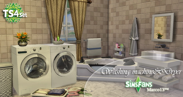 Sims 4 Washing Machine & Dryer by Marco13 at Sims Fans
