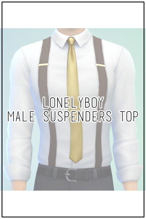Sims 4 Lonelyboy male suspenders top at Happy Life Sims