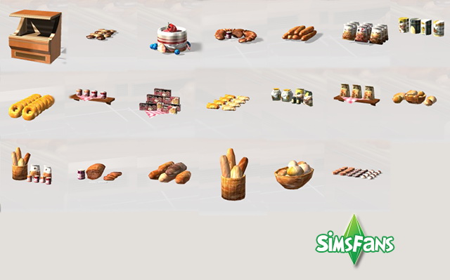 Sims 4 Ts2 to Ts4 Conversion Bakery Set by Marco13 at Sims Fans