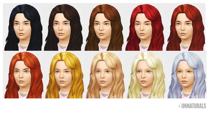 Sims 4 Wavy Shmavy edit hair for girls at LumiaLover Sims
