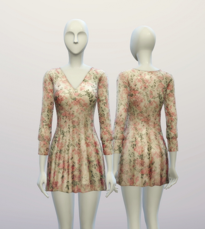 V.W. dress 4 colors at Rusty Nail » Sims 4 Updates