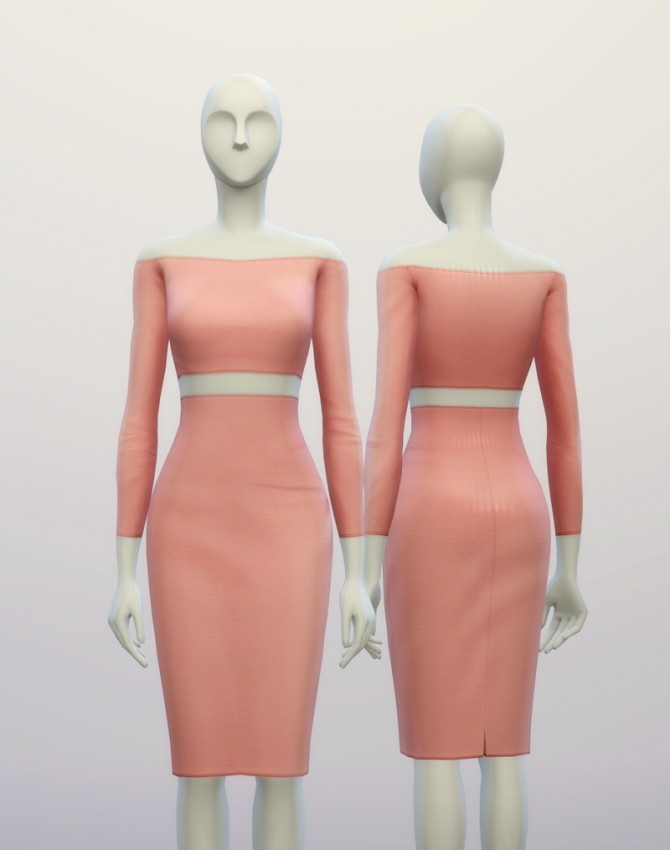 Sims 4 Basic high waist H line pencil dress at Rusty Nail
