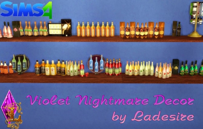 Sims 4 Violet Nightmare Set (157 items) at Ladesire