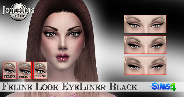 Sims 4 FELINE LOOK eyeliner black + eyeshadows at Jomsims Creations