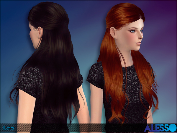Sims 4 Water Hair by Alesso at TSR
