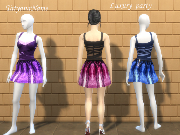 Sims 4 Luxury Party Dress v2 by TatyanaName at TSR