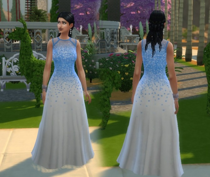 Sims 4 Long Dress Flare Sequin Scatter at My Stuff
