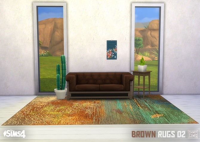 Sims 4 Brown rugs 02 at Oh My Sims 4