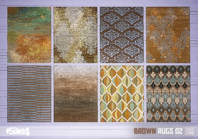 Sims 4 Brown rugs 02 at Oh My Sims 4