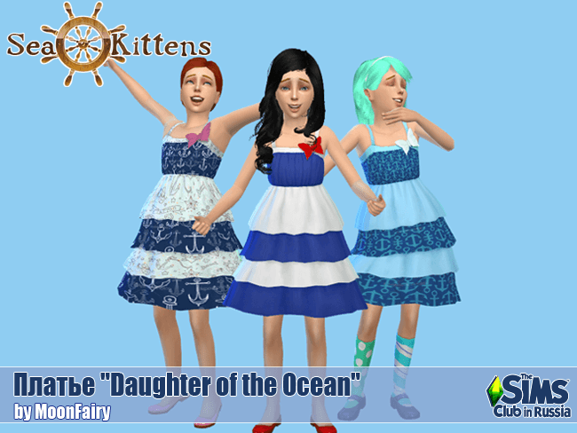 Sims 4 Daughter of the Ocean Dress for Sea Kittens at Everything for your sims