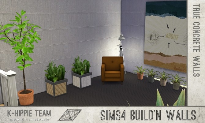 Sims 4 7 concrete and cement walls volume 3 at K hippie
