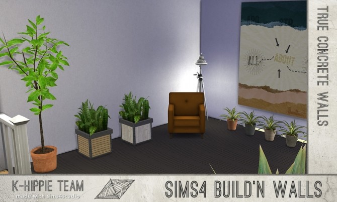 Sims 4 7 concrete and cement walls volume 3 at K hippie