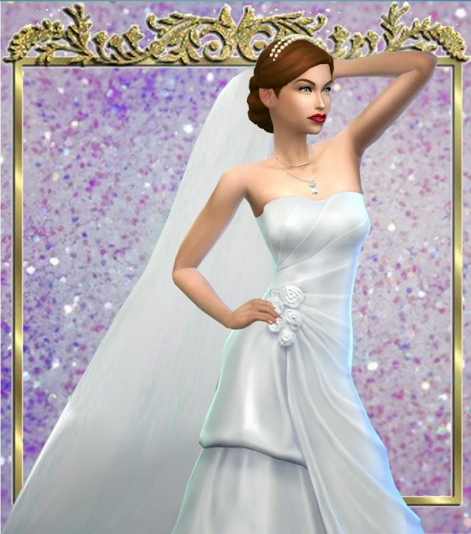 Sims 4 Long Wedding Veil at Mythical Sims. 