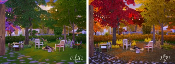 Sims 4 Autumn in TS4   340 override plant recolors at Dani Paradise