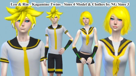 Kagamine Twins Models & Clothes at NG Sims3