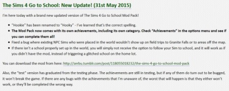 The Sims 4 Go to School: New Update! at Zerbu
