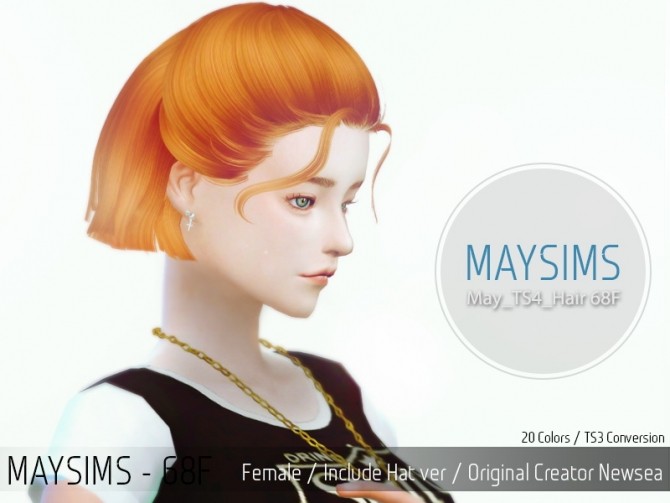 Sims 4 Hair 68F (Newsea) at May Sims
