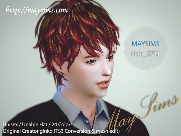 Sims 4 Hair 57U (Ginko) at May Sims