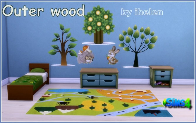 Sims 4 Stiсkers Outer wood at ihelensims