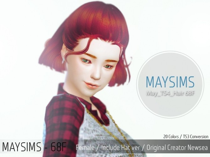 Sims 4 Hair 68F (Newsea) at May Sims