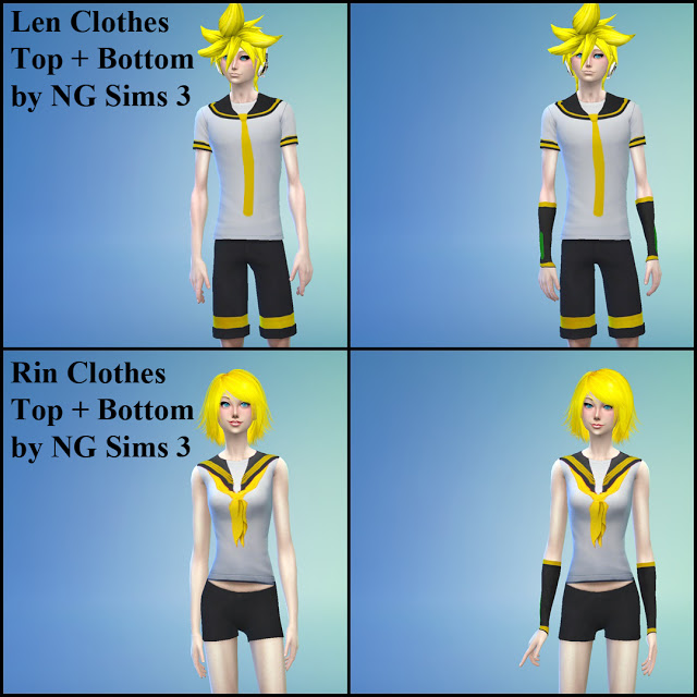 Sims 4 Kagamine Twins Models & Clothes at NG Sims3