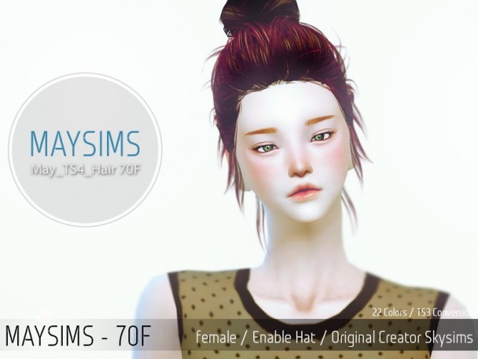 Sims 4 Hair 70F (Skysims) at May Sims