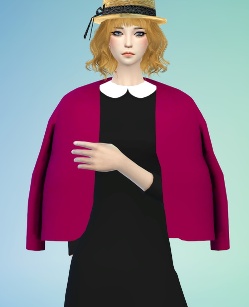 Sims 4 Short female shoulder coat at Happy Life Sims