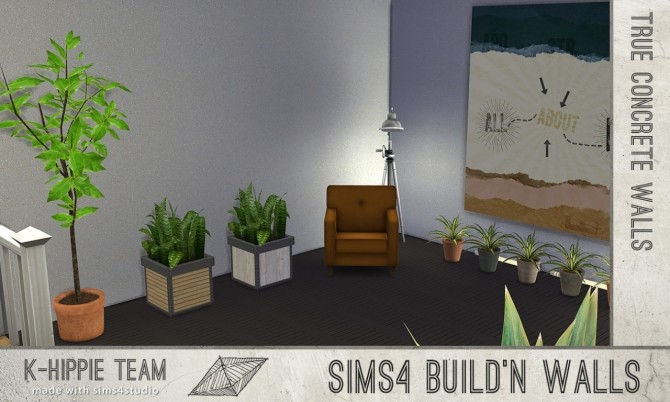 Sims 4 7 concrete and cement walls volume 2 at K hippie