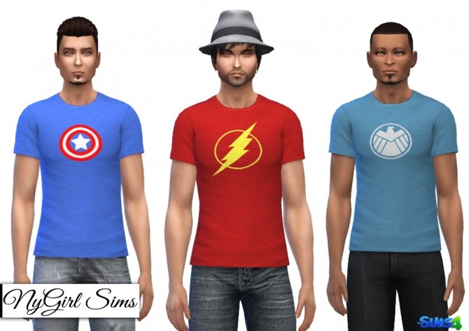 Sims 4 Marvel Heroes and Villians T shirt at NyGirl Sims