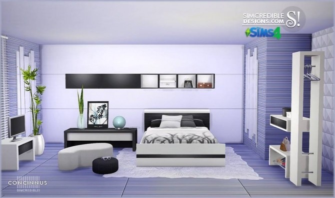 Sims 4 Concinnus bedroom at SIMcredible! Designs 4