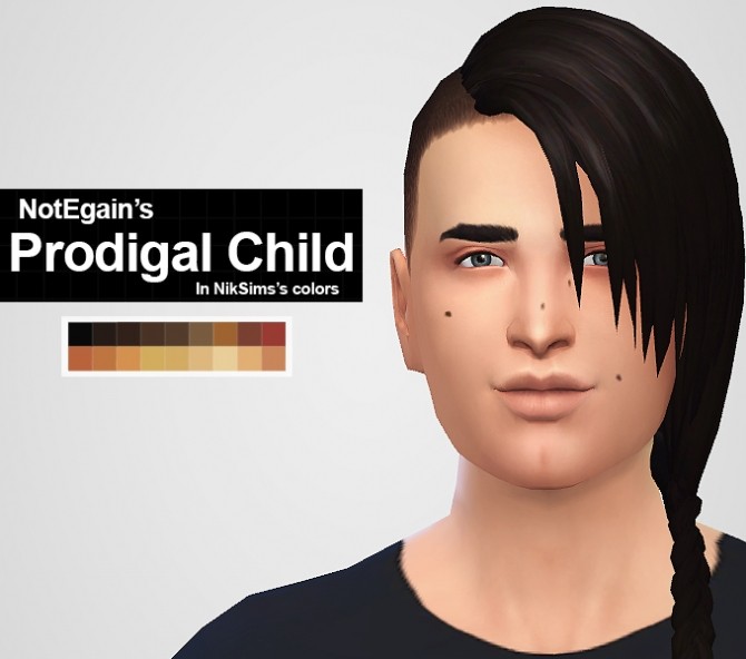 Sims 4 NOTEGAIN′S PRODIGAL CHILD HAIRS IN NIKSIMS’S COLORS at MintyOwls