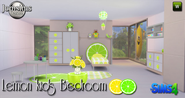 Sims 4 Lemon kids bedroom at Jomsims Creations