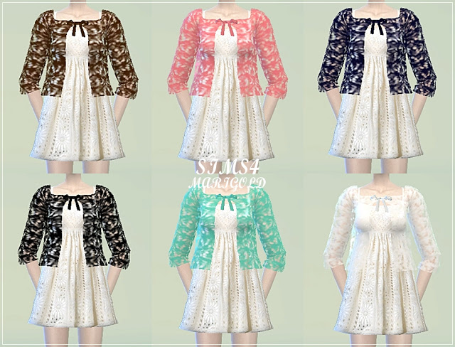 Sims 4 Lace cardigan one piece at Marigold