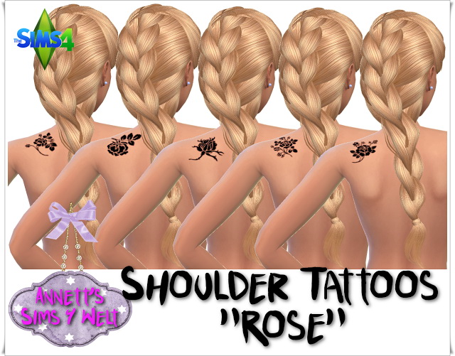 Sims 4 Rose Shoulder Tattoos at Annett’s Sims 4 Welt