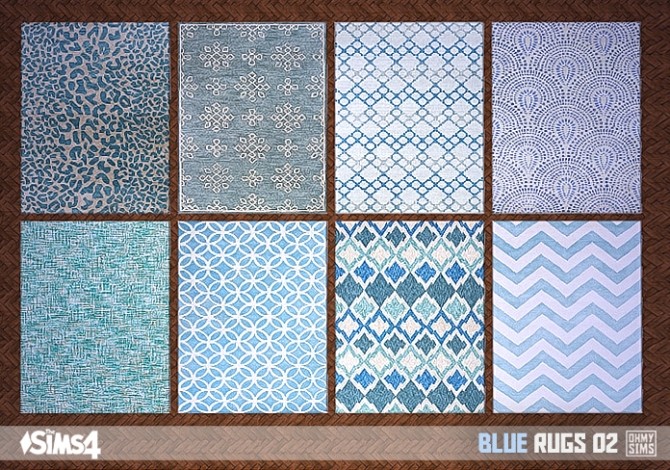 Sims 4 Blue rugs 03 at Oh My Sims 4