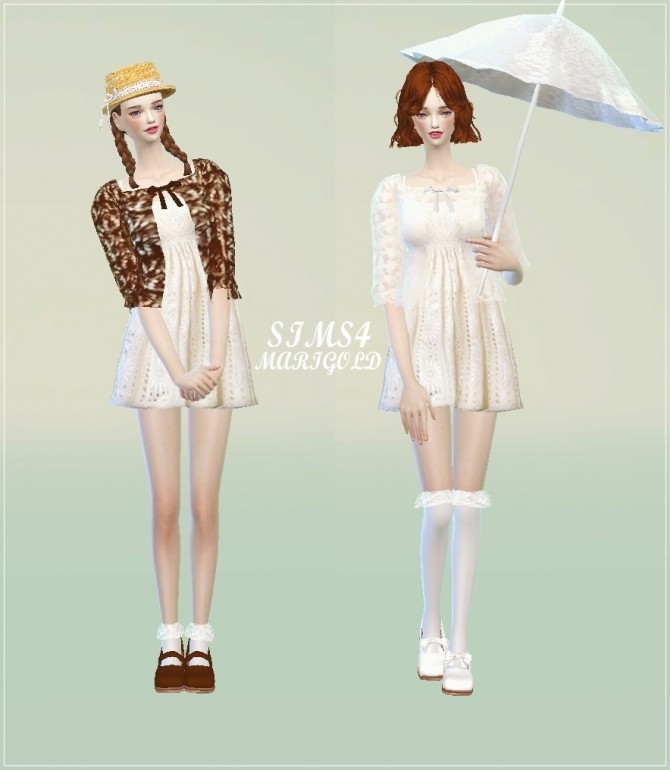Sims 4 Lace cardigan one piece at Marigold
