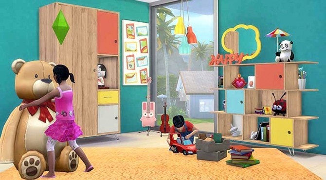 Sims 4 Happy Bedroom for kids by Pilar at SimControl
