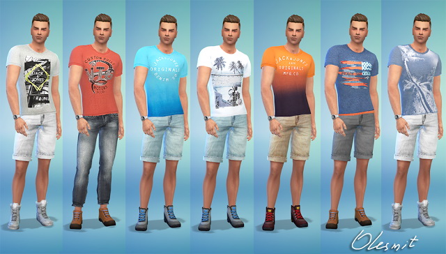 Sims 4 Male shirts and T shirts at OleSims