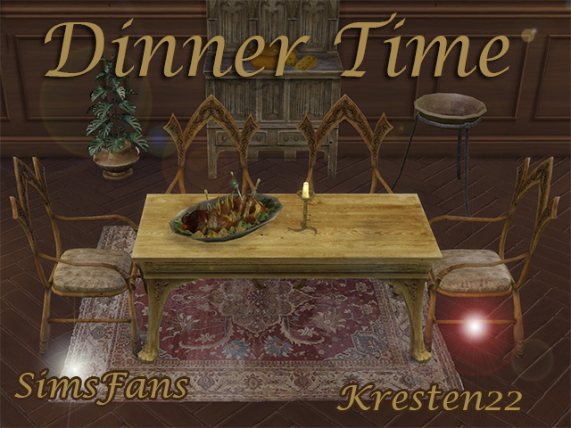 Sims 4 Dinner Time 	2T4 conversion set by Kresten 22 at Sims Fans