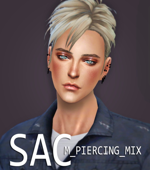 Sims 4 Male piercing mix at SAC
