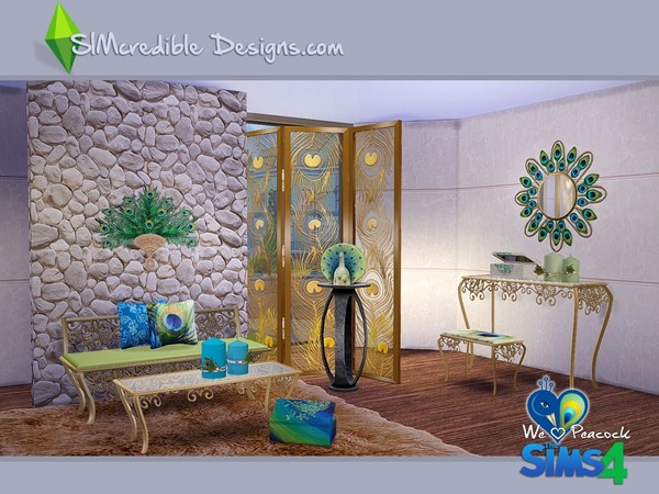 Sims 4 We love Peacock deco set by SIMcredible! at TSR
