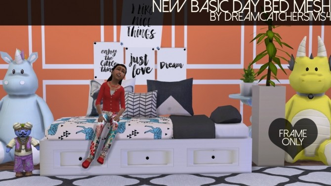 Sims 4 Basic Day Frame Bed Mesh at DreamCatcherSims4