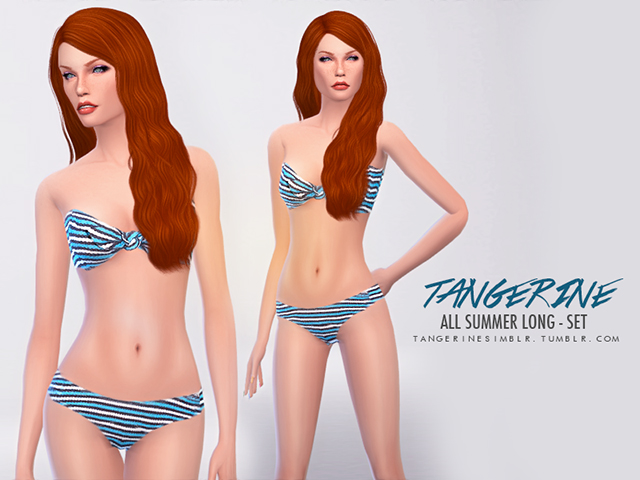 Sims 4 All Summer Long Swimsuits Set by tangerine at Sims Fans