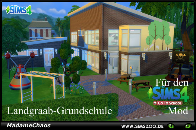 Sims 4 Elementary school by MadameChaos at Blacky’s Sims Zoo
