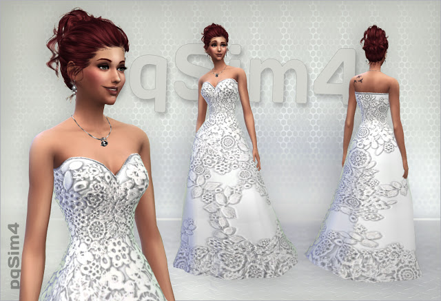 Sims 4 Long Lace Dresses at pqSims4