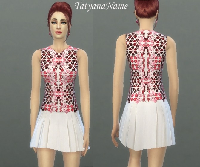 Sims 4 Summer white dress at    select a Sites   