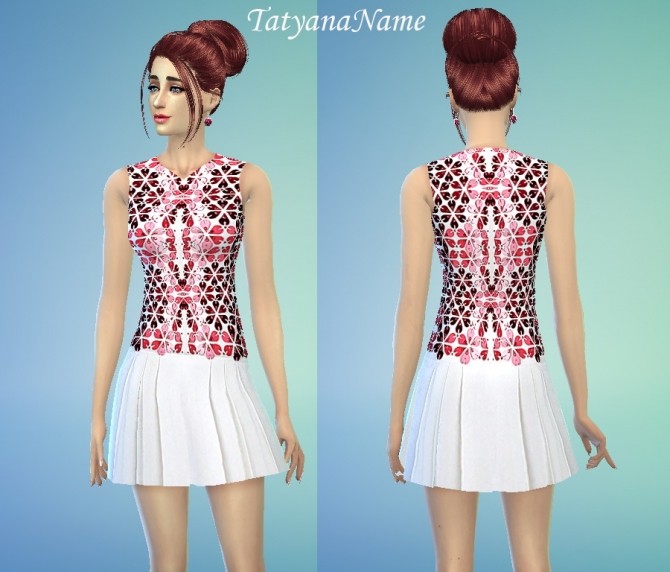 Sims 4 Summer white dress at    select a Sites   