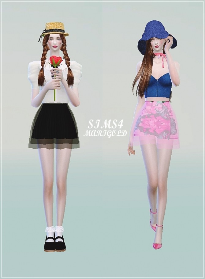 Sims 4 Chiffon mini skirts at Marigold