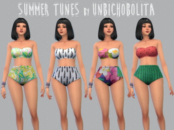 Sims 4 Summer tunes bikini at Un bichobolita