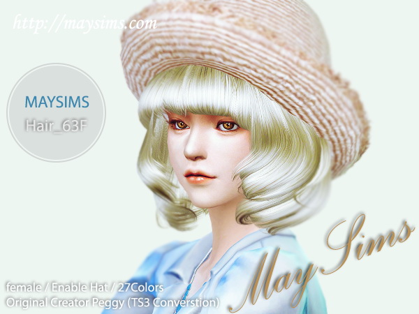Sims 4 Hair 63F (Peggy at May Sims